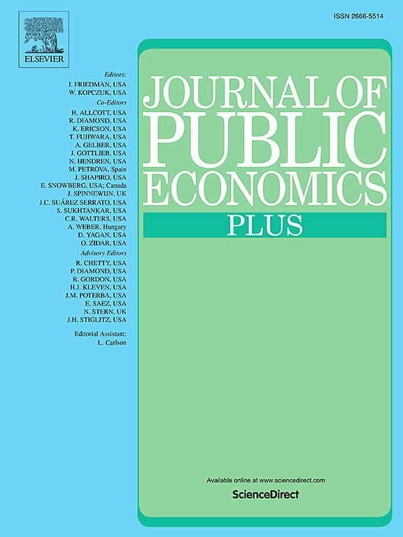 Go to journal home page - Journal of Public Economics Plus